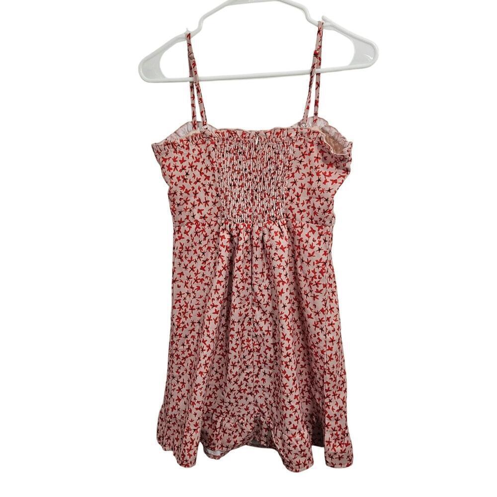 Princess Poly Deniz Pink Mini Dress Ruffle Floral Spaghetti Straps Size Small/6 - Picture 2 of 7
